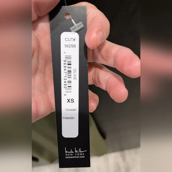 Nicole Miller Olive Green Ruffle Mini Dress - Picture 4 of 5